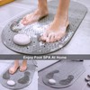 MOLFUJ 32"X16" Foot Scrubber Shower Mat with Feet Scrub Stone,