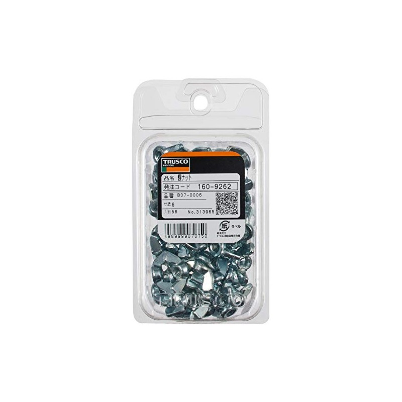 TRUSCO B37-0006 Wing Nuts, Unichrome Size M6 x 1.0, Pack