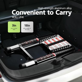 KOLL LINK Telescoping Ladder,9.5 FT Aluminum Lightweight Extension Ladder with 2 Triangle Stabilizers, Heavy Duty 330lbs Max Capacity