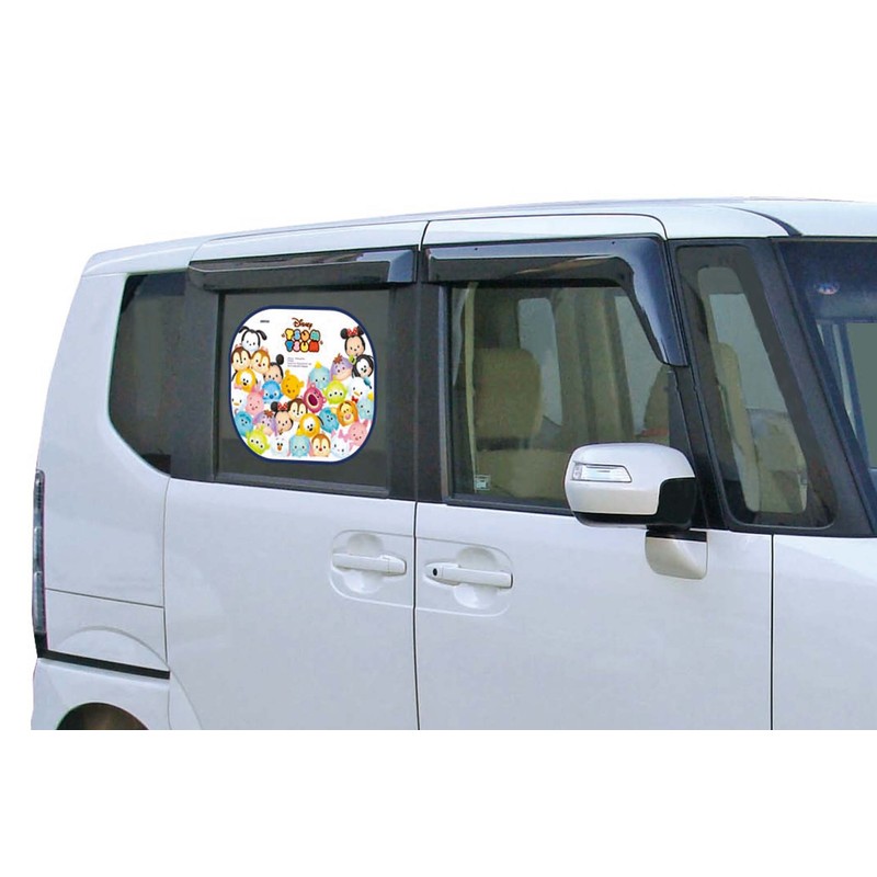 ナポレックス 車用 サンシェード ぱっシェード (ディズニー ツムツム) 2枚入 吸盤4個付 折りたためてコンパクト 簡単取付け