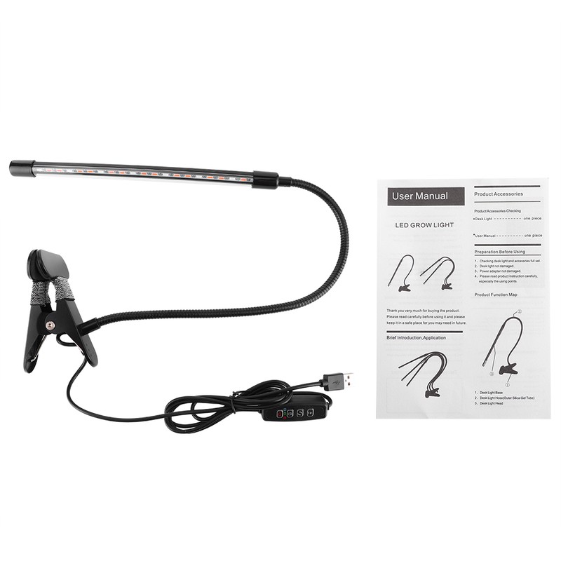 10W USB Powered LED Plant Lamps Full Spectrum ClipOn Grow