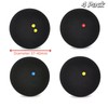 Liyquint 4 Pcs Squash Balls，Squash Balls Double Yellow Dot, Single