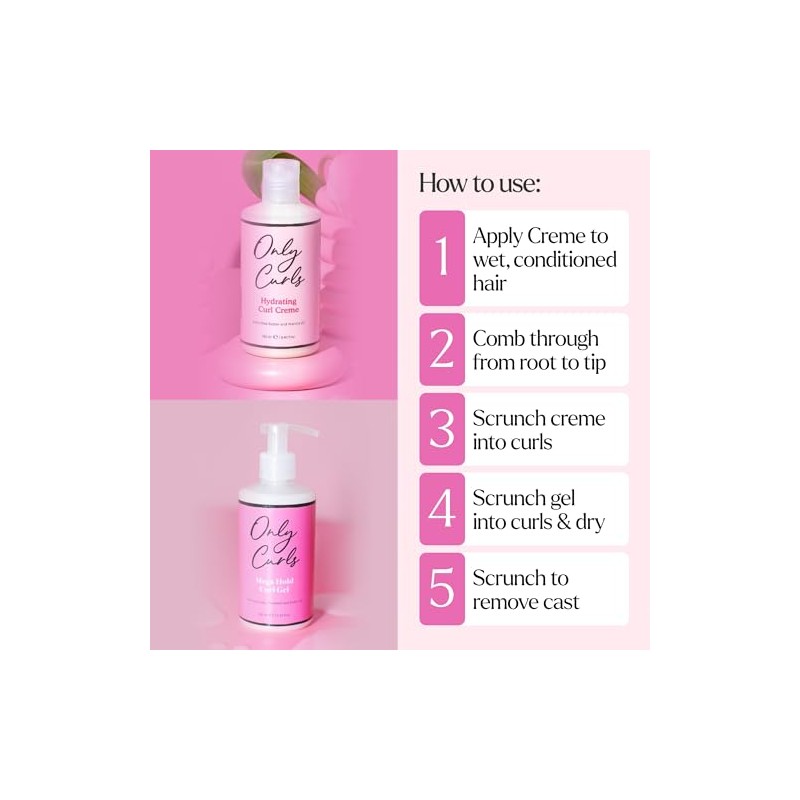 Only Curls Hydrating Curl Crème & Mega Hold Curl Gel