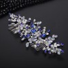 Teyglen Bride Wedding Rhinestone Hair Comb Bridal Crystal Headpiece Blue