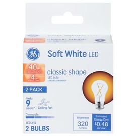 GE LED SW Classic 40W CFAN 2PK