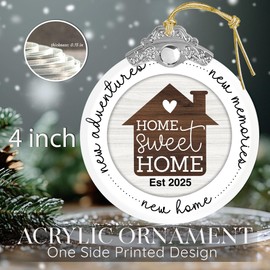 AMAQUANG New Home Ornament 2025 – Home Sweet Home Housewarming Gift for Couple, First Christmas in New House Decoration, New Homeowner Gifts, Est 2025 Ornament for Tree