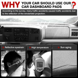 Autorder Dashboard Cover Mat for 1999-2004 Ford F250 F350 F450 Super Duty Accessories Dash Cover Upgrade Velvet Dash Mat Sunshade Glare UV Rays Protector