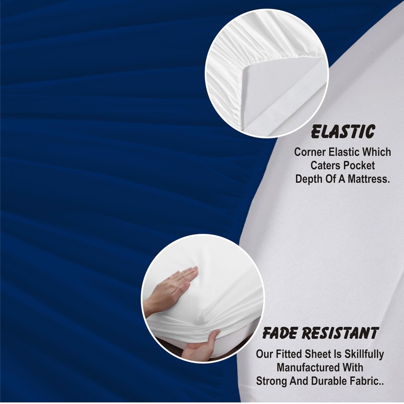 R&Z Plain Luxury Polycotton Fitted Sheet Single, Double, King, Super