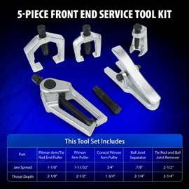 Yonligonju 5pc Ball Joint Separator, Splitter Removal Kit, Ball Joint Removal Tool Set Pitman Arm Puller, Tie Rod End Tool Set for Front End Service(Black)