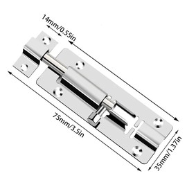 4 Pack Door Bolt Slide Latch Lock Barrel Bolt Latch Slide Door Bolt Stainless Steel Sliding Door Lock with Screws for Home Yard Garden 3 Inch