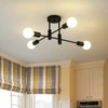 Ganeed Black Sputnik Chandelier, Industrial Semi Flush Mount Ceiling Light,