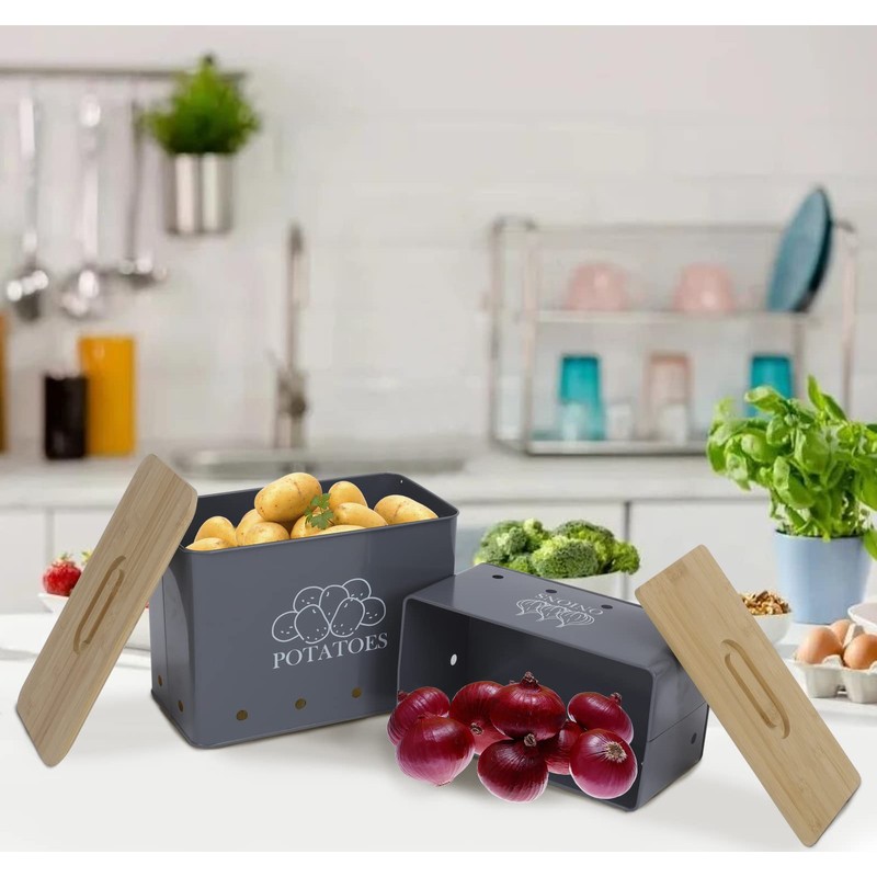 Xbopetda Potato Onion Storage Box, Food Container Sets, Storage Canisters