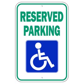 Handicap Parking Sign, 18 x 12 inch Aluminum Metal Sign, Highly Reflective and Rust Free (Style A, 1-Pack)