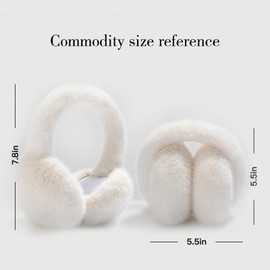 DHSUN Ear Warmers, Ear Warmers Women, Ear Muffs Keep Warm in Winter, Warm Earmuffs Winter for Wind Protection Outdoor, White imitation rabbit down