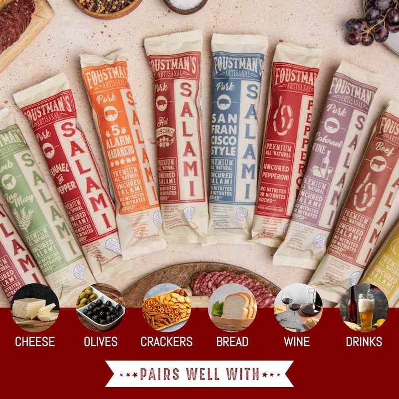 Foustman's Salami Mix Variety Artisanal, Includes Nitrate-Free, Naturally Cured, Gluten-Free,