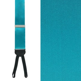 Trafalgar Men's Sutton Solid Color Silk Formal End Braces (Suspenders), Teal