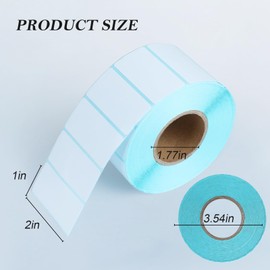 Direct Thermal Labels 2x1 Inch 1500 White Label per Roll for Barcode, Shipping Address Printing High-Capacity Adhesive Smudge-Resistant Inventory Stickers(1500, 2 * 1)