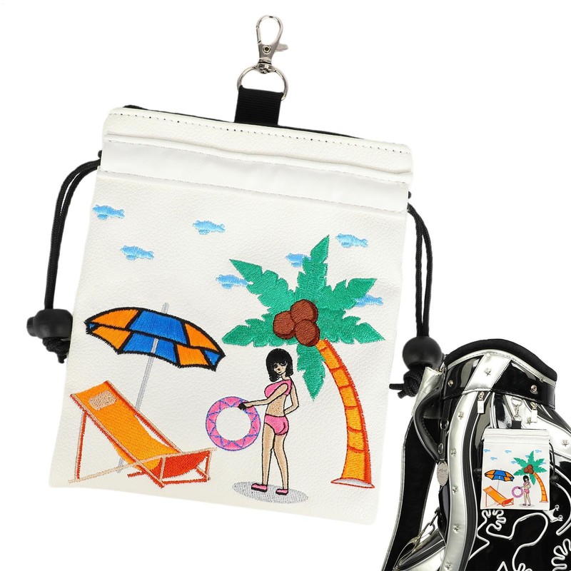 Golf Valuables Bag | PU Leather Golf Tee Storage Bag,Golf