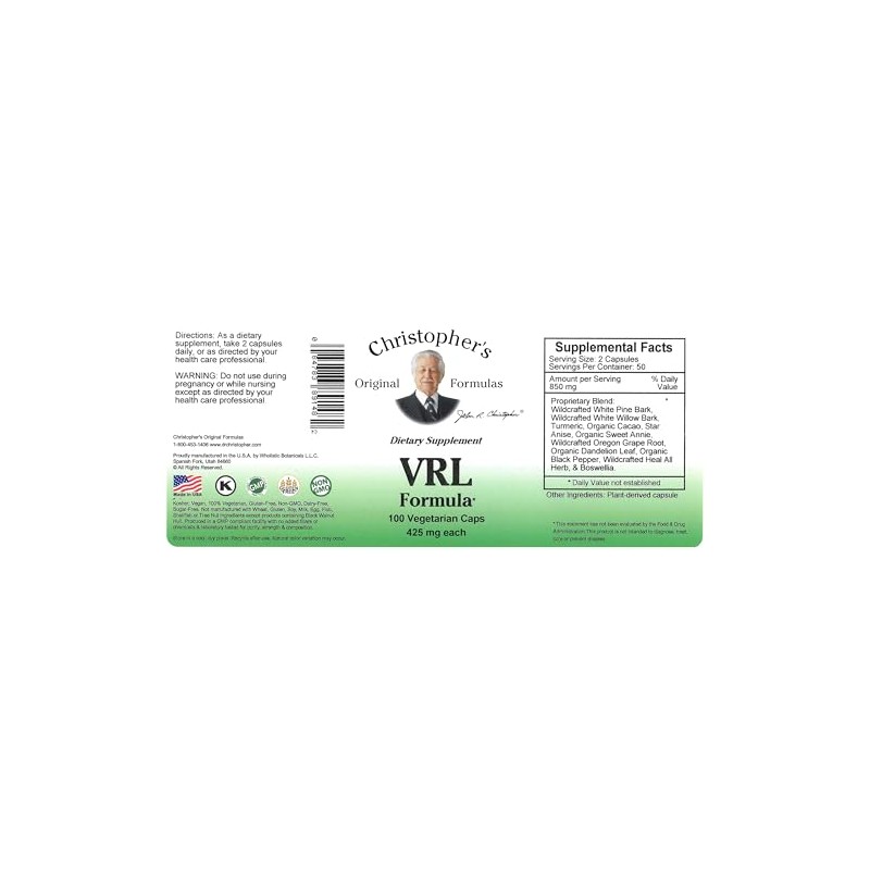 Christopher's Original Formulas VRL Formula Capsule 100 Count