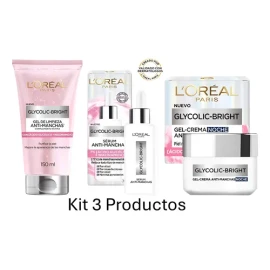 L'Oréal Glycolic Bright rutina anti-manchas: gel, sérum y crema día-noche