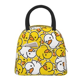 Fiokroo Lunch Bag Insulated Cute Rubber Ducks Lunch Box Cartoon Duckies Reusable Lunch Tote Bag For School Work College Outdoor Travel Picnic, 10l