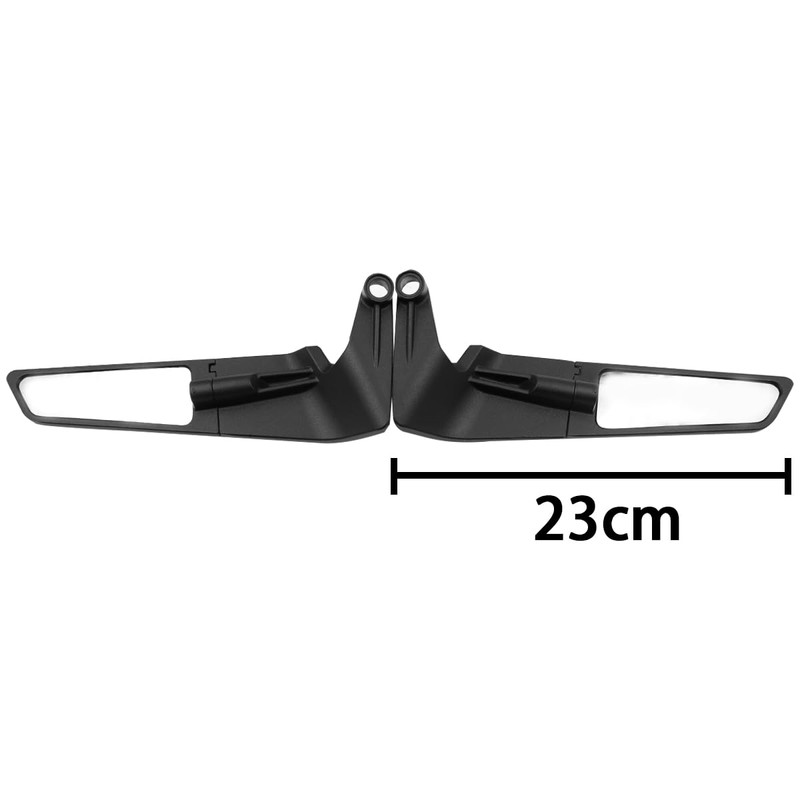 Ieron 2Pcs Modified Motorcycle Wing Rearview Mirrors, Adjustable Rotating Side