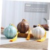 GRIRIW Pumpkin Spice Tea Canister Ceramic Tea Tin Mini Storage