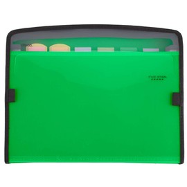 Five Star Expanding File, 7-Pocket Expandable Filing Folder, Zipper Closure, Customizable, Tabbed, Tabs, Green (72707)