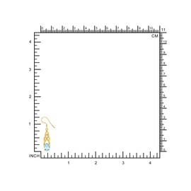 Silvershake - arete colgantes de plata de ley 925 chapada en oro amarillo de 18 quilates de 7 x 5 mm, con forma ovalada auténtica, topacio azul de 18 quilates, piedra natal de diciembre, Plata de ley Plata de ley Chapado en oro de 18 quilates, Topacio az