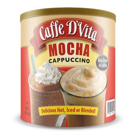 Caffe D'Vita Mocha Cappuccino Mix - Mocha Powder Mix, Instant Cappuccino Mix, Gluten Free, No Cholesterol, No Hydrogenated Oils, No Trans Fat, 99% Caffeine Free, Mocha Mix - 4 LBS