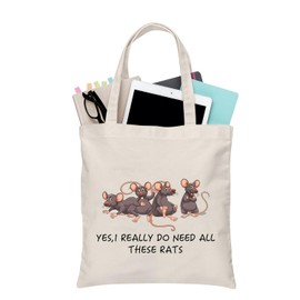 BDPWSS Rat Tote Bag For Rat Keeper Lover Gift Cute Rat Mom Gift Yes I Really Do Need All These Rats Canvas Handbag (Do need rats TG)