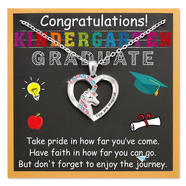 Shonyin Kindergarten Graduation Gifts for Girls 2025, Unicorn Necklace for