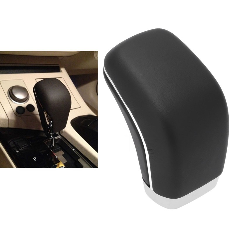 Car Automatic Gear Shift Knob Matt Black Artificial Leather Glossy