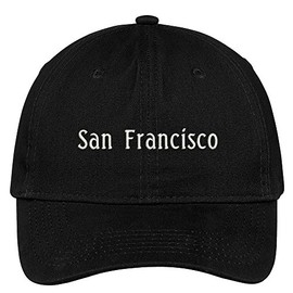 Trendy Apparel Shop San Francisco City Embroidered Low Profile 100% Cotton Adjustable Cap - Black