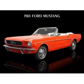 1965 Ford Mustang Convertible in Orange NEW METAL SIGN: 9x12" Ships Free