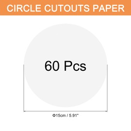 sourcing map 60 PCS White Circle Cutouts Paper, 6 Inch Round Cutouts 200gsm/75lb Circle Cardstock for DIY Crafts Classroom Bulletin Board Decoration
