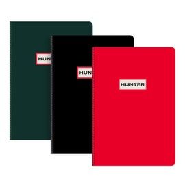 Hunter - Variety Rambler Notebook Refill 3 Pack, 8.2” X 5.8” 80 Page A5 Notebooks, Lined Paper, Dot Grid, & Blank Pages for Drawing or Journaling, Individual or Refill Use, Red, Black, & Green