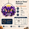 Pre-Lit Halloween Wreath for Front Door, Lighted Witch with 6H