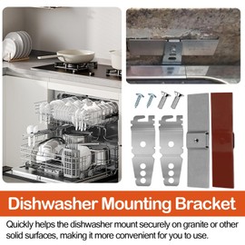 Granite Dishwasher Mounting Bracket Kit Replacement Granite Grabbers Dishwasher Mounting Brackets, Dishwasher Mounting Bracket for Granite Countertop Dishwasher Installation Kit with Screws - 2 Pack