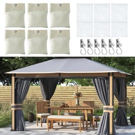 Vauki Curtain Weights Outdoor Pack of 6 - Portable Weight Bags for Outdoor Gazebo Curtains • Sturdy Wind Protection for Tents, Awnings & Tablecloths (Sand/Collectable Products)