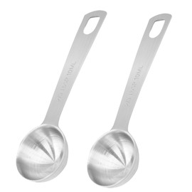 Marvexi 2Pcs 2/3 Tablespoon (2/3 Tbsp | 2 Tsp | 10 Ml | 10 Cc) Stainless Steel Measuring Spoons, 2 Teaspoon Metal Single Measuring Spoon for Measuring Coffee Powder, Grains and Loose Tea