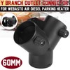 Tuperoymse 60mm Y Shape Parking Heater Exhaust Connector W/Dual Regulating