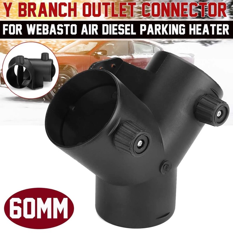 Tuperoymse 60mm Y Shape Parking Heater Exhaust Connector W/Dual Regulating