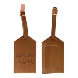 Dubai United Arab Emirates Souvenir Engraved Leather Luggage Tag Single