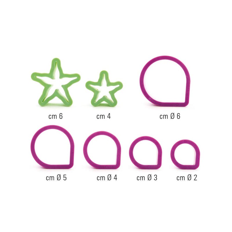 DECORA KIT 7 Cutters Rosen-Set, Plastik, violett, 8.5 x 8.5