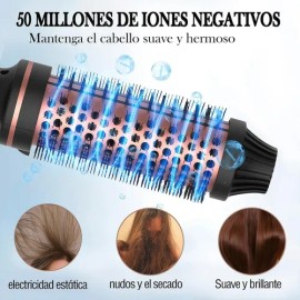 Cepillo Térmico Electrico Para Cabello Maquina Rizador 3en1