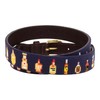 Full Grain Leather Needlepoint Belts for Men Handmade w/Cotton &