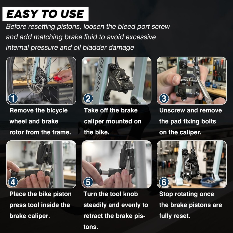 JJZOUEN Bike Piston Press Tool, Bicycle Brake Caliper Tool, Bike