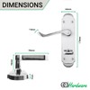 EAI Polished Chrome Bathroom Door Handles - Victorian Scroll Shaped