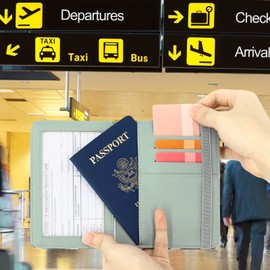 ZOPPEN Passport Holder Wallet, Passport Cover Travel Wallet Women Travel Essentials Accessories Document Organizer Travel Must Haves Rfid Blocking Cover Case for Women and Men, Sea Wave